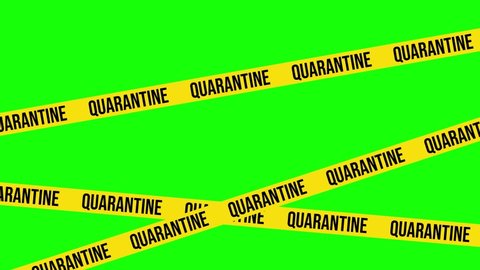 Quarantine Barricade 4K Animation, Green Screen for Chroma Key Use