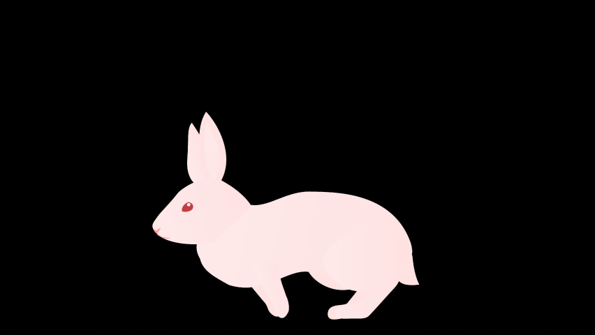 Simple rabbit running loop animation, transparent background. Royalty-Free Stock Footage #1089544719