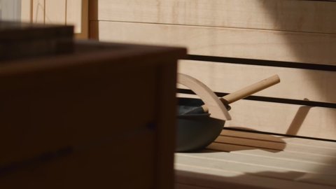 Sauna bucket and ladle for vapor creation during bathing