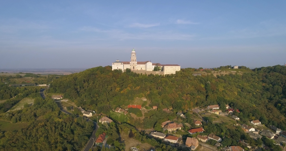 Aerial View of Pannonhalma Archabbey Hungary | Shutterstock HD Video #1089546179