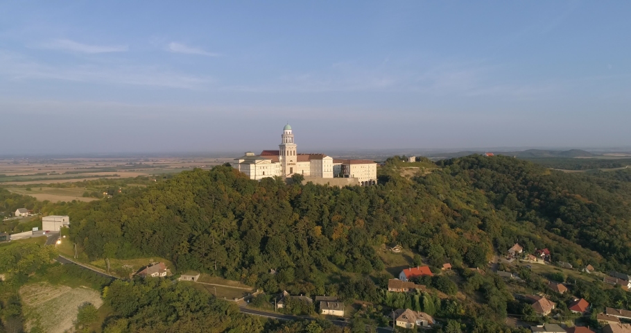 Aerial View of Pannonhalma Archabbey Hungary | Shutterstock HD Video #1089546181