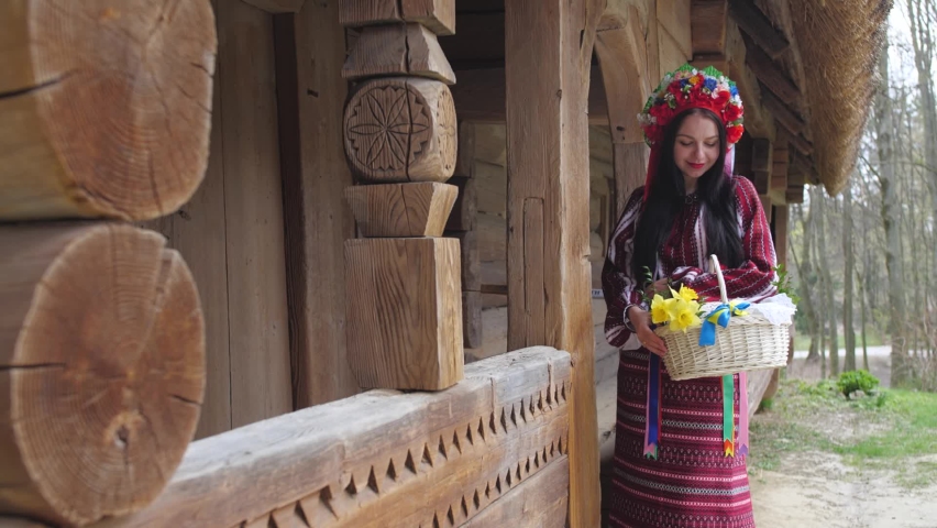 Ukrainian woman in traditional Ukrainian national costume