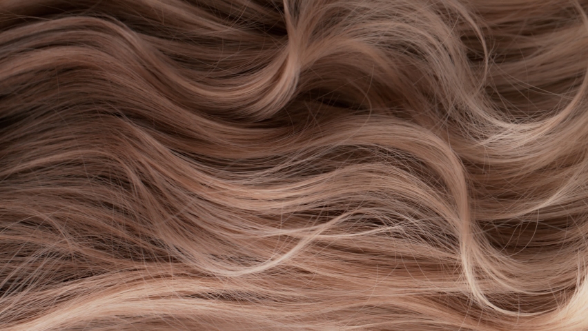 Super Slow Motion Shot of Waving Light Brown Highlighted Hair at 1000 fps. Royalty-Free Stock Footage #1089552531