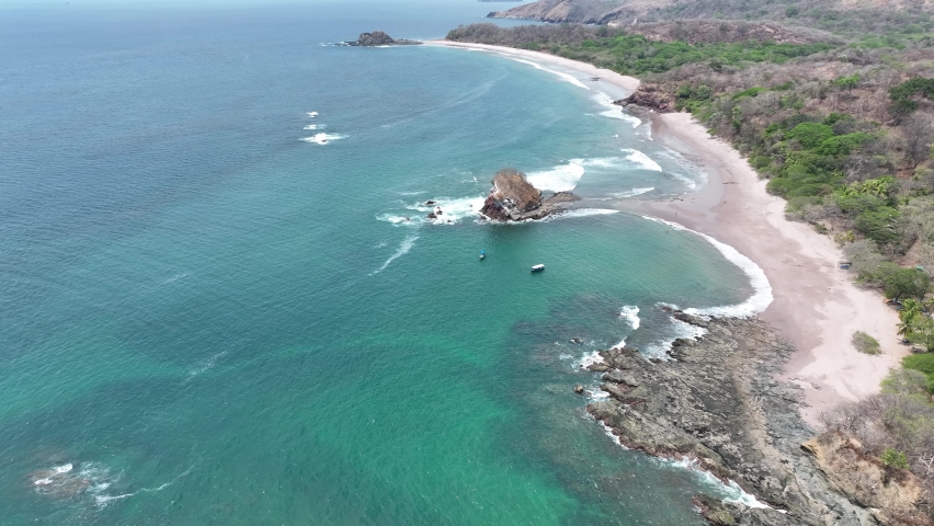 Aerial View of Playa Real Beach near Conchal and Tamarindo in Guanacaste, Costa Rica