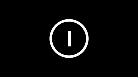 White picture of one on a black background. simple number in a circle. Distortion liquid style transition icon for your project. 4K video animation for motion graphics and compositing.