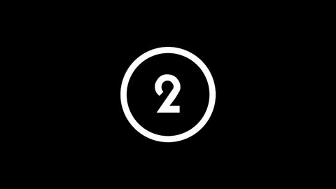 White picture of two on a black background. simple number in a circle. Distortion liquid style transition icon for your project. 4K video animation for motion graphics and compositing.