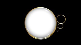 Animated 3D Realistic Golden luxury realistic Round Frame Design Isolated on Black Background. Golden Shining Round Frame Template. Add your own text or design. Banner Template or Title Bar Design