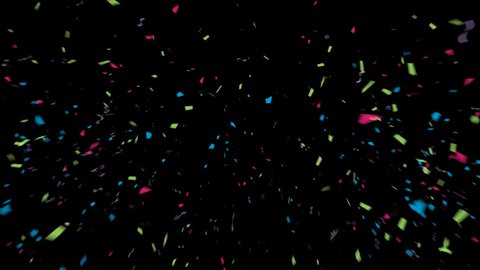 Square Colorful Confetti Falling - With Alpha Channel