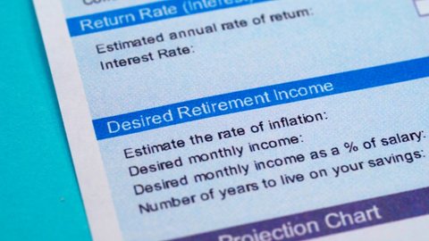 Concept Pension accumulation. Retirement budget