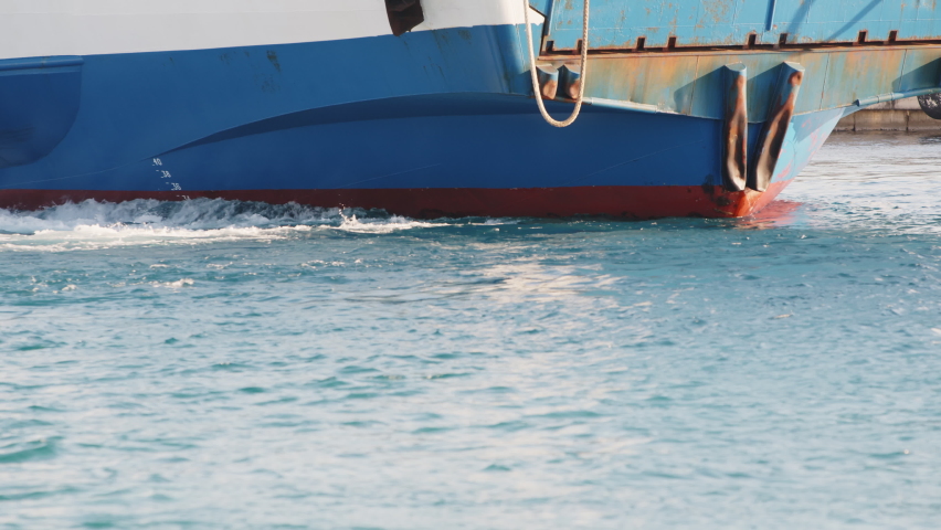 Ferry ship stops at the port ready for boarding in Messina in Sicily