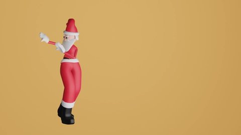 Dancing Santa Claus. 3D rendering, 3D animation.