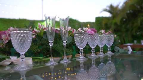 banquet and wedding food glasses