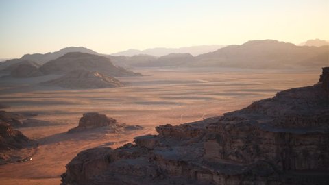 Sunset Mountain View Wadi Rum National Stock Footage Video (100%