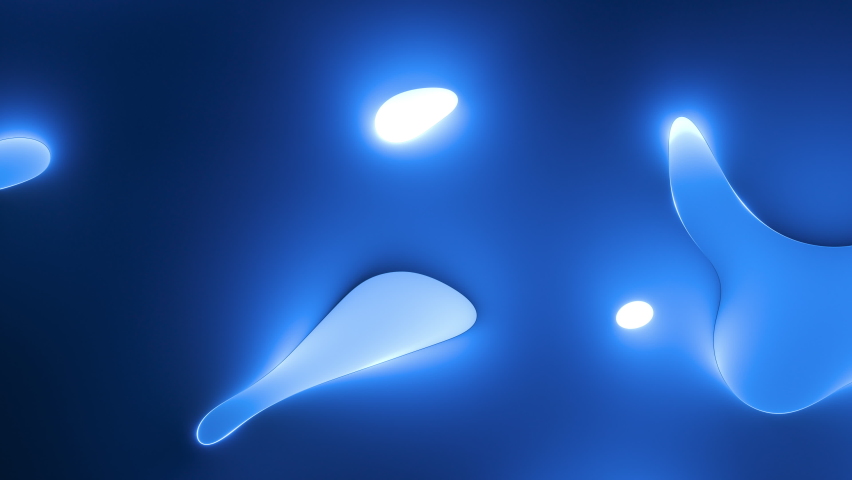 endless 3d animation, abstract blue background. Minimal wallpaper with wavy lines and liquid shapes morphing