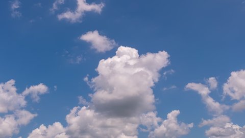 Summer Clouds background.Blue sky white clouds Cloudscape timelapse Amazing summer blue sky Time Lapse. Nature sky good weather day nature environment background 4-K