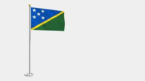 A loop video of the entire the Solomon Islands flag swaying in the wind.