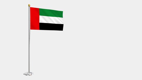 A loop video of the entire the United Arab Emirates flag swaying in the wind.