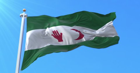 Algerian Nationalists Flag, Algeria. Loop