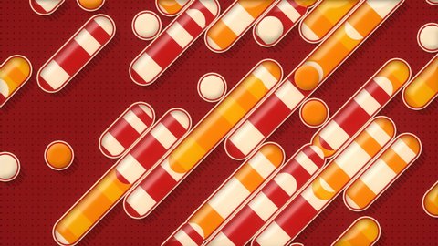 Movement of lines and dots with trendy gradient. 3d rendering loop animation 4K