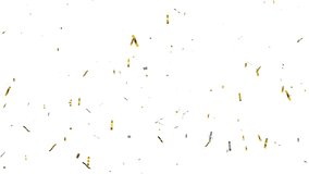 Slow motion. Close up. Gold confetti explosions pack on white background with green screen. Colorful ribbons flying. Concept: party, birthday, surprise, invitation e-card. Confetti dropping 4k  - Powered by Shutterstock - Get 15% off with code: PIKWIZARD15
