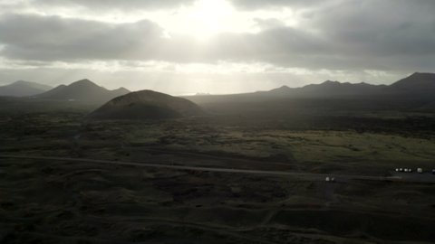 The crater of the Cuervo volcano in Lanzarote island