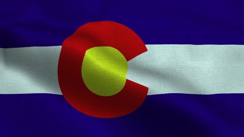 Colorado state flag USA waving in the wind. flag seamless loop animation. 4K