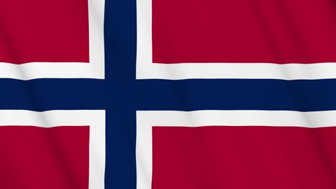 Norway National Flag waving Norwegian Constitution Day 17 May banner background Seamless Loop 3D 4K