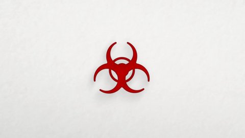 Biohazard symbol icon with color drawing effect. Doodle animation. 4K