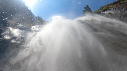 Kolli hills, water falls Amazing Shot Of Waterfall Low Angle Shot ,Water Falling On Camera.