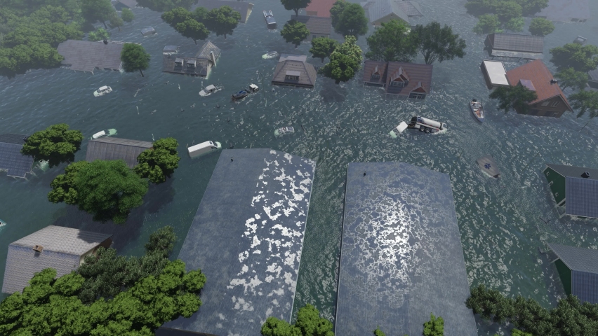 flooding us suburbia in New Orleans with rainy weather