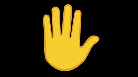 Loop animation of a yellow hand doing the vulcan salute