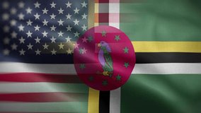 USA Dominica Flag Loop Background 4K