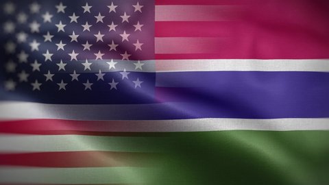 USA Gambia Flag Loop Background 4K