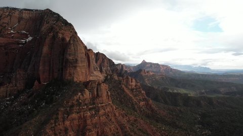 An aerial view of Kolob Canyons, a lesser-visited section of Zion National Park. 