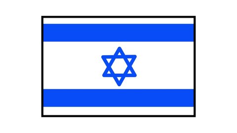 flag of Israel. 4K video illustration.
