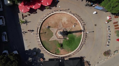 Samanbahce Evleri, Nicosia, Cyprus - April 1, 2022: Aerial 4k tour over Nicosia Old Town in North Cyprus