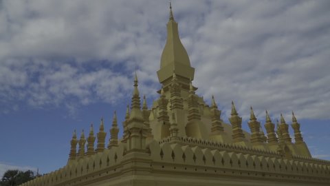 VIENTIANE ,LAOS - Nov 2019 : Pha That Luang Temple, The Golden Pagoda in VIENTIANE ,LAOS
