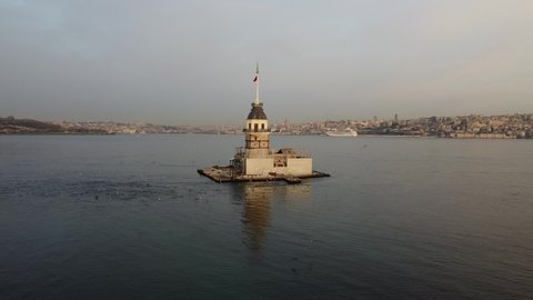 Istanbul Maiden's Tower Drone Footage
