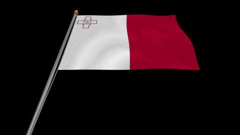 A loop video of the Malta flag swaying in the wind from below.