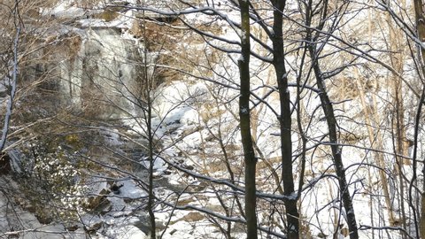 streams of Niagara Escarpment in winter in Hamilton,Ontario, Canada.nature clips