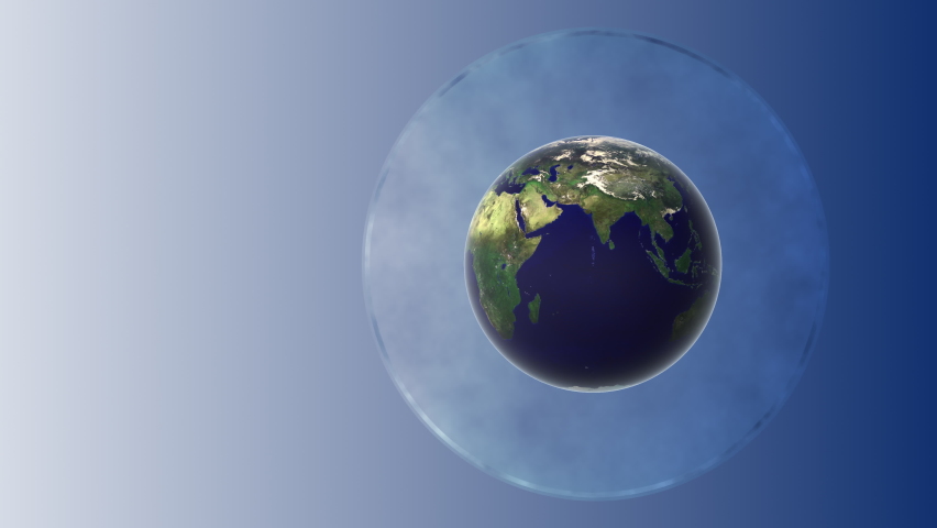Earth with ozone layer depletion
