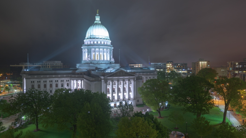 Madison, Wisconsin, USA state capitol building in the early morning.