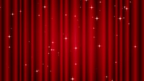 Video of glittering curtain background (red)