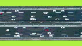 Traffic and vehicles overhead 8 bit. 3d animation
