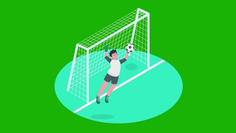 Soccer goalkeeper catches the ball, Goalkeeper catches the ball, at the stadium  Standing pose ball in hand. isolated background green screen, White Background, Black Background, Blue Background