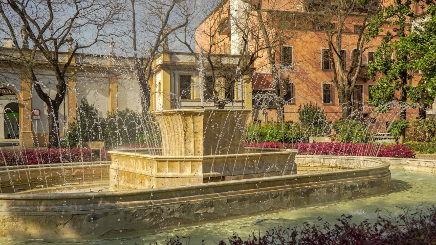 Detail of Fountain at the park in Rovigo, Italy