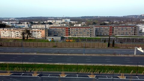 Toulouse , France - 03 27 2022: "École Nationale de l'Aviation Civile" and new park of Montaudran
