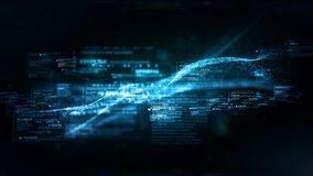 Digital Cyberspace with Particles and Digital Data Network Connections. High Speed Connection and Big Data Analysis, Technology Digital Matrix Abstract Background Concept. Looped design 4k. - Powered by Shutterstock - Get 15% off with code: PIKWIZARD15