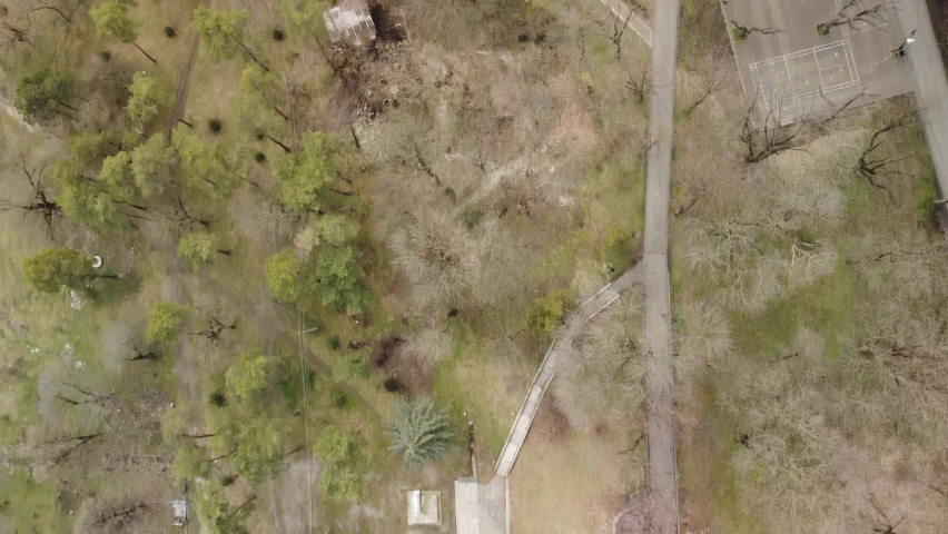 Spring park top view spring evening