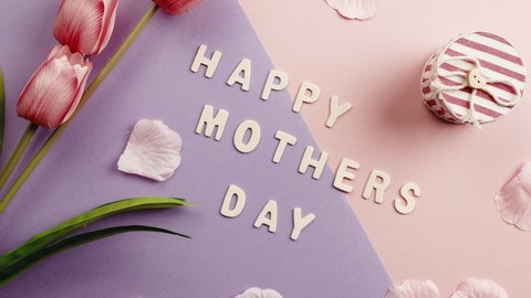 Happy mother's day on pink background 